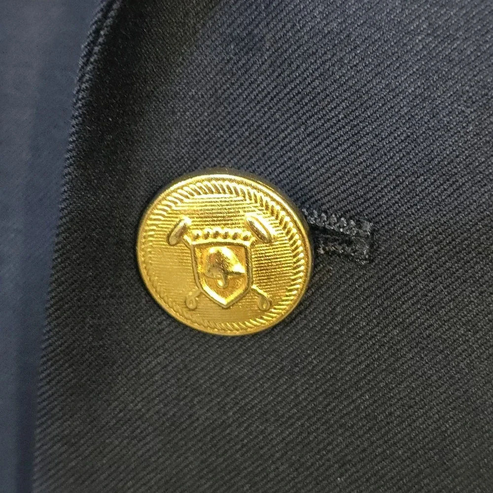 Lauren Ralph Lauren Blazer Men‎ 42R Navy Blue Gold Buttons 100% Wool Woolmark